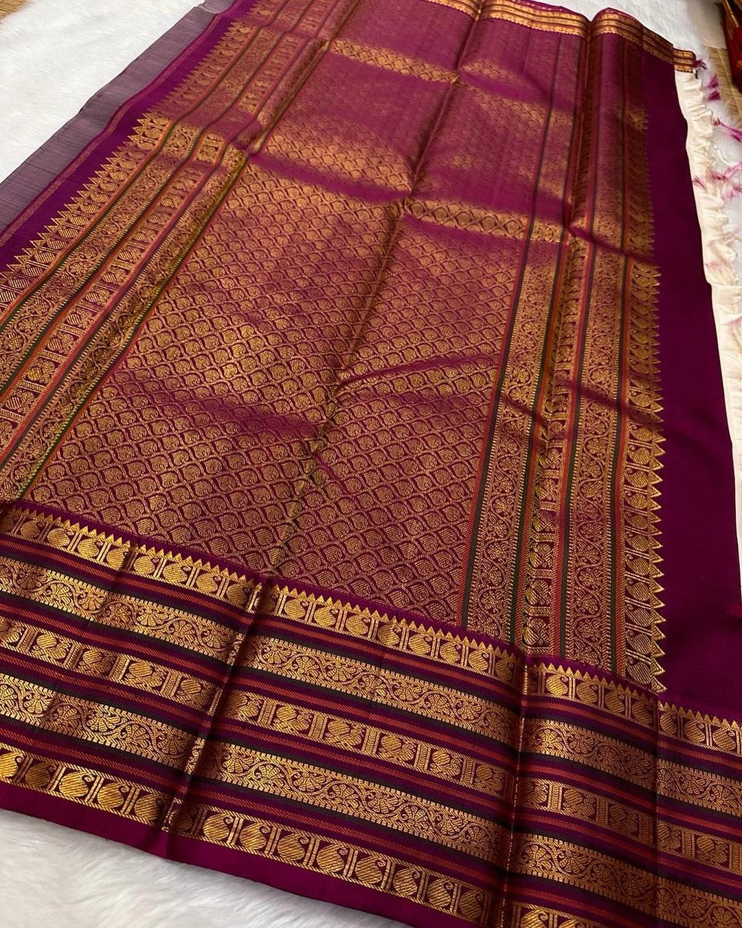 Royal Essence Banarasi Soft Silk Saree Gold Zari
