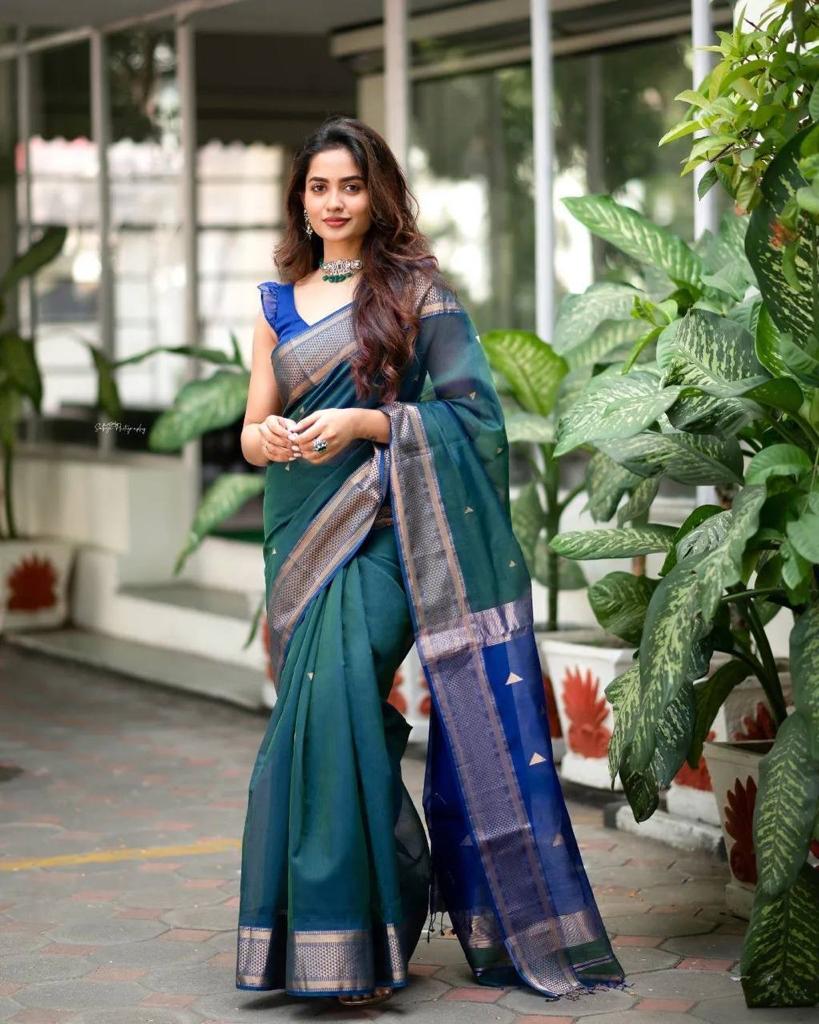 Red Traditional Kanjivaram Silk Saree with Double Zari Borders