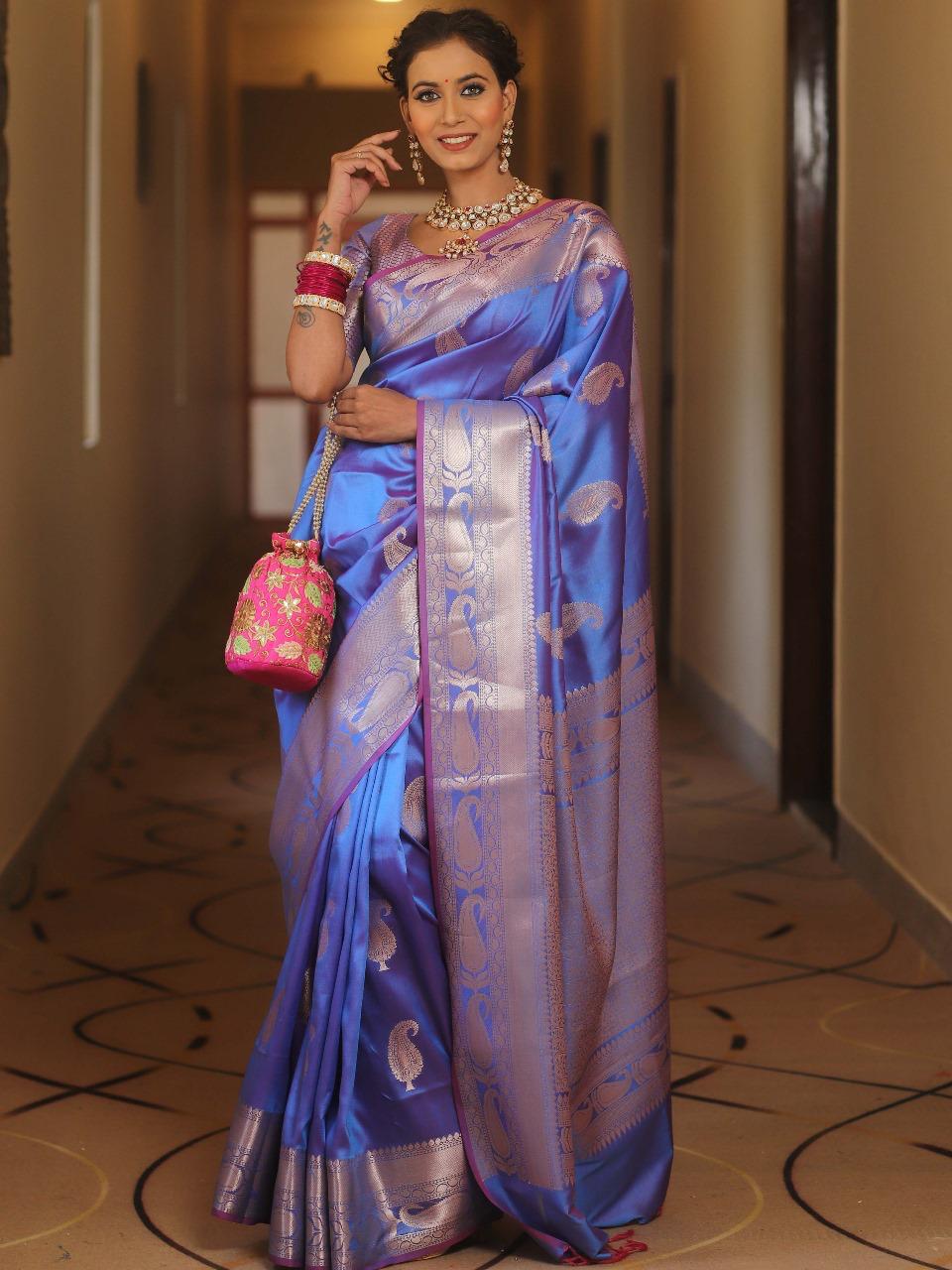 DCPL Banarasi Soft Silk Saree – Colour 5 | Elegant Minimal Weave Design