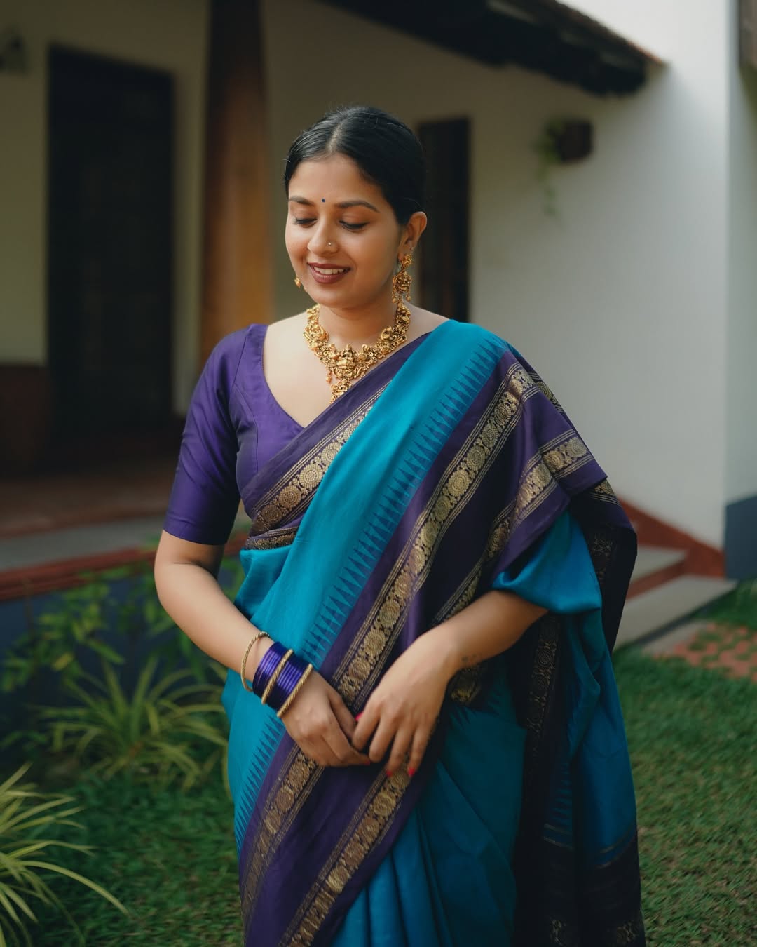 Golden Symphony Banarasi Soft Silk Saree with Gold Zari Weaving