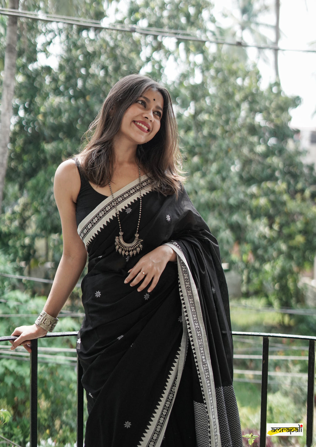 Soft Linen Cotton Silk Saree with Full-Body Weaving & Jaquard Border – Colour 1