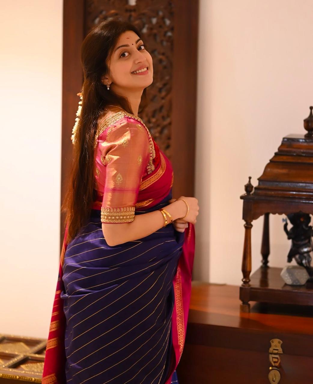 Timeless Aura Banarasi Soft Silk Saree with Gold Zari