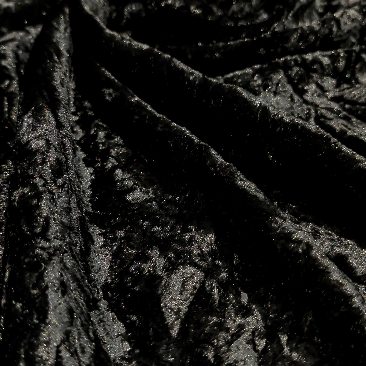 Black Crush Velvet Fabric – Premium Soft Texture | By Meter