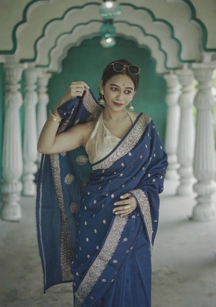 Banarasi Soft Silk Saree with Gold Zari – Colour 9