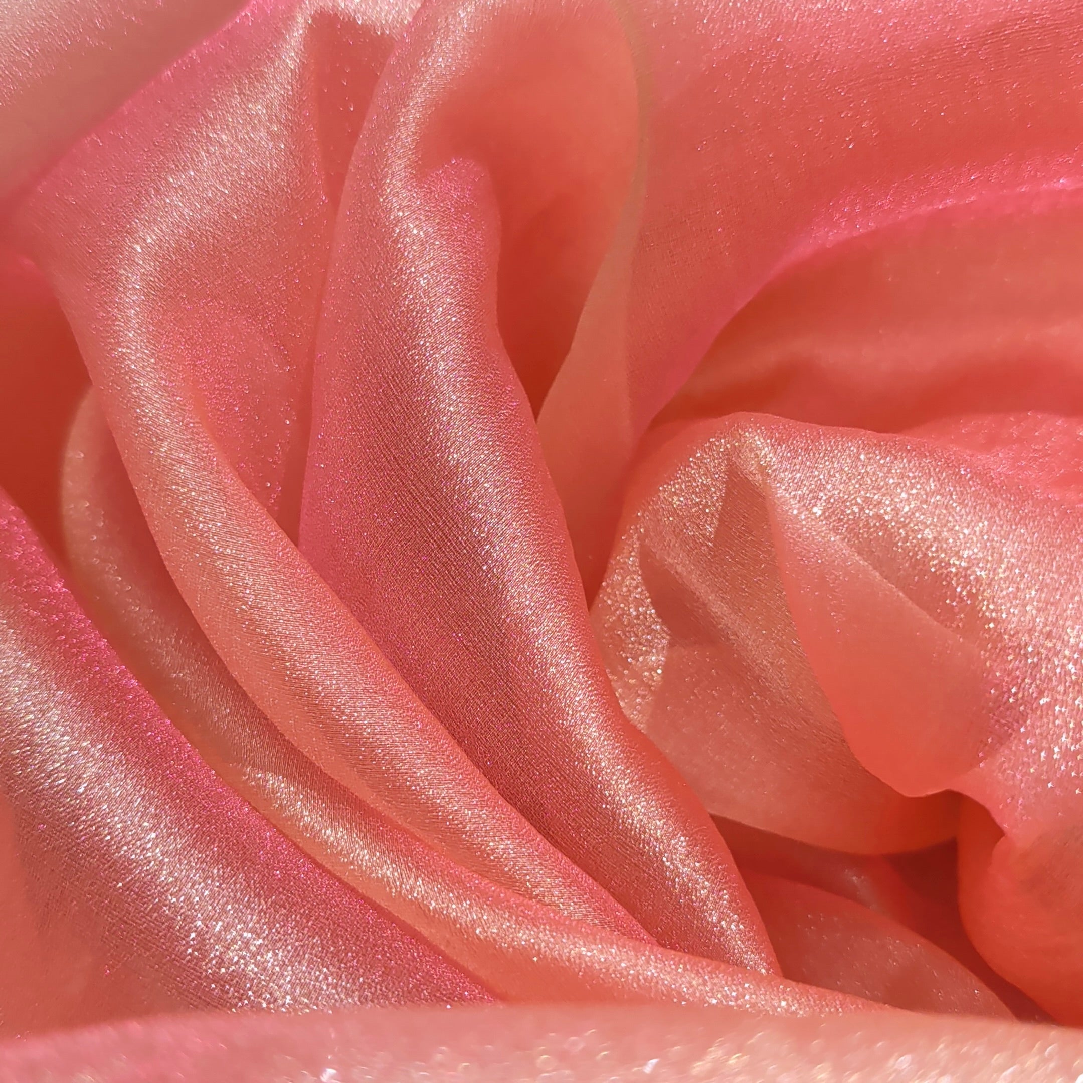 Baby Pink Organza Zari Fabric 1 Meter | Sheer Lightweight Designer Fabric for Saree, Dupatta, Blouse & Ethnic Wear