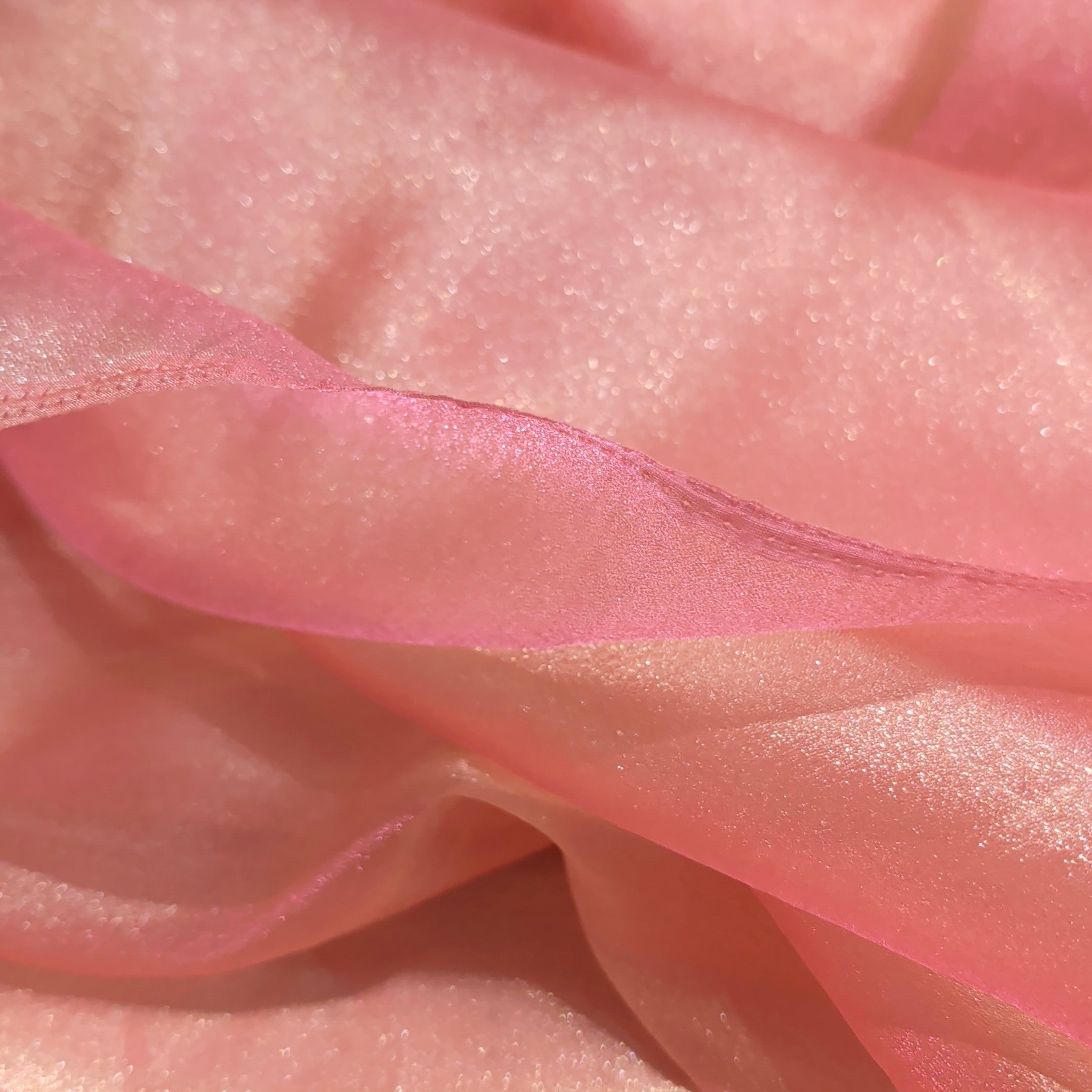 Baby Pink Organza Zari Fabric 1 Meter | Sheer Lightweight Designer Fabric for Saree, Dupatta, Blouse & Ethnic Wear