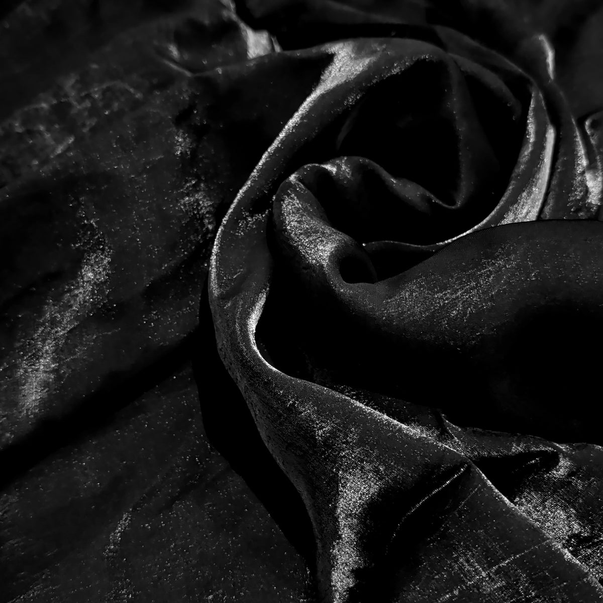 Jet Black Fandi Fabric – Soft Lightweight Plain Fabric for Kurti, Gown & Designer Dresses