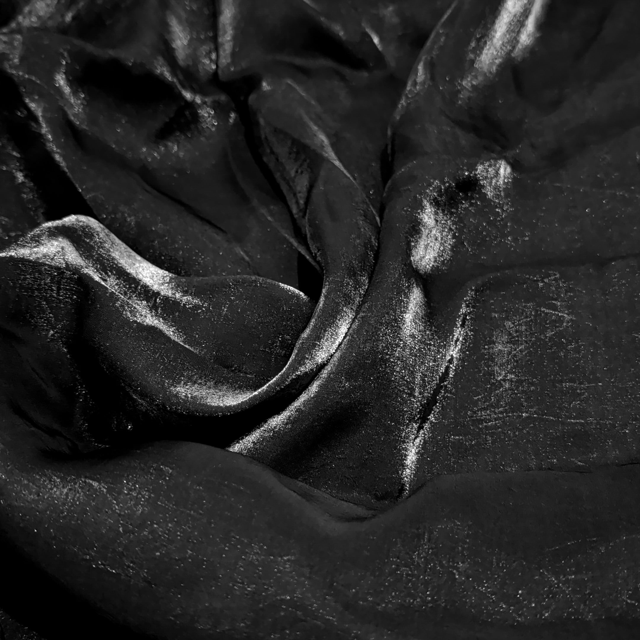 Jet Black Fandi Fabric – Soft Lightweight Plain Fabric for Kurti, Gown & Designer Dresses
