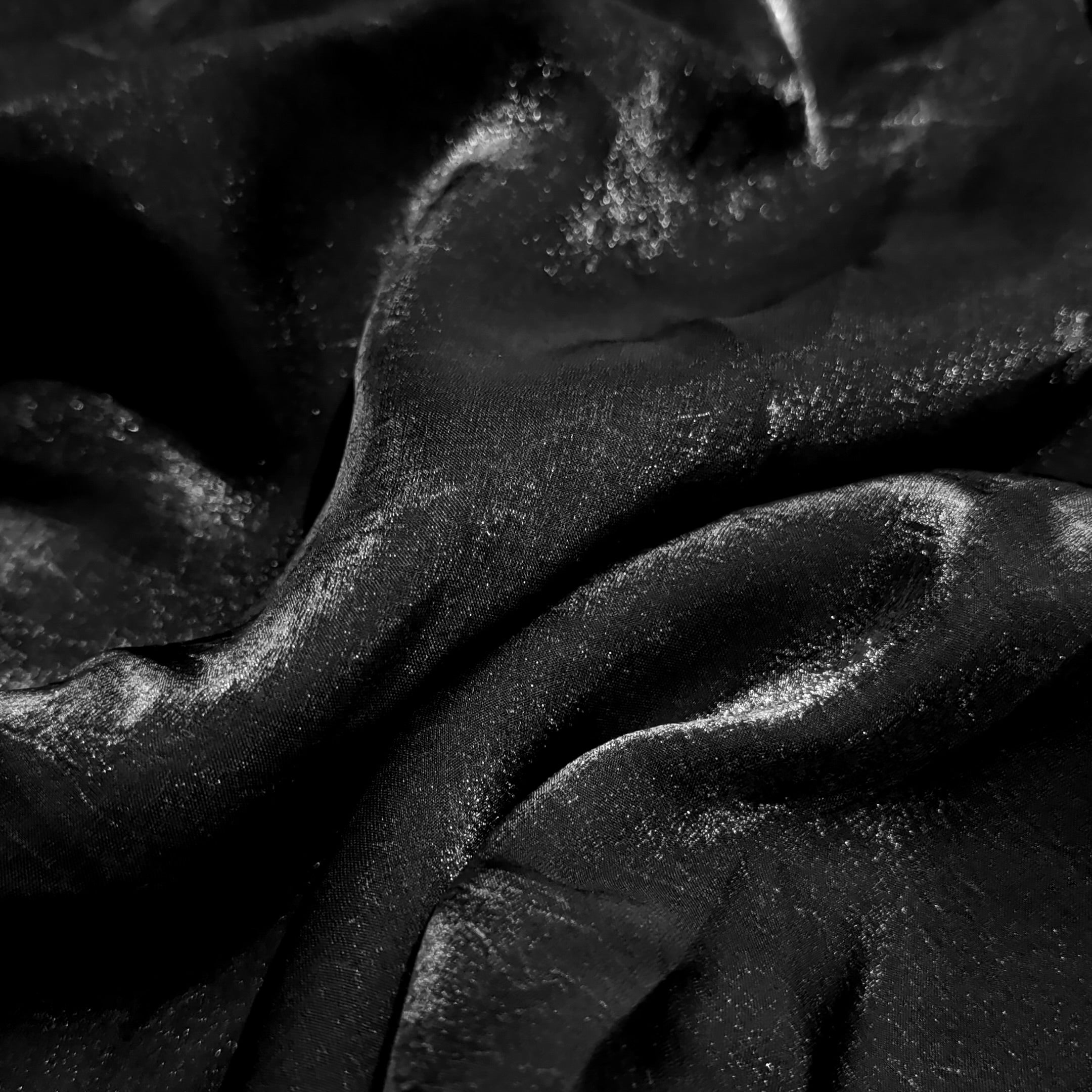 Jet Black Fandi Fabric – Soft Lightweight Plain Fabric for Kurti, Gown & Designer Dresses