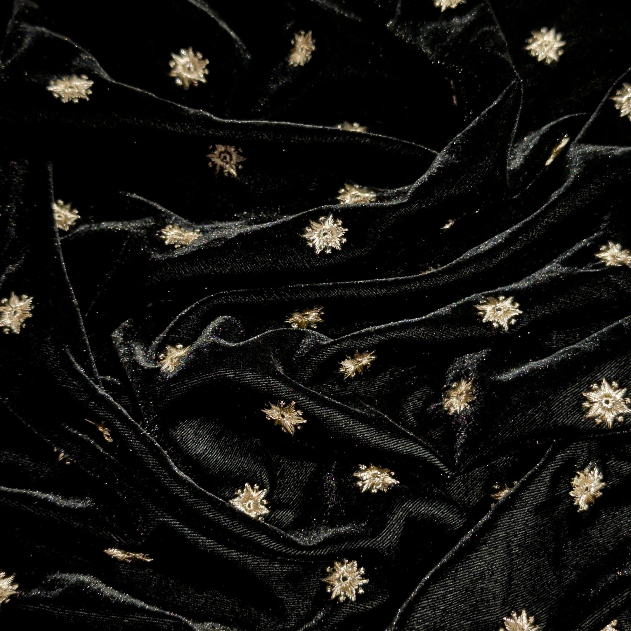 Star Butti Embroidery Fabric 1 Meter | Premium Designer Embroidered Cloth for Kurti, Blouse & Craft Use