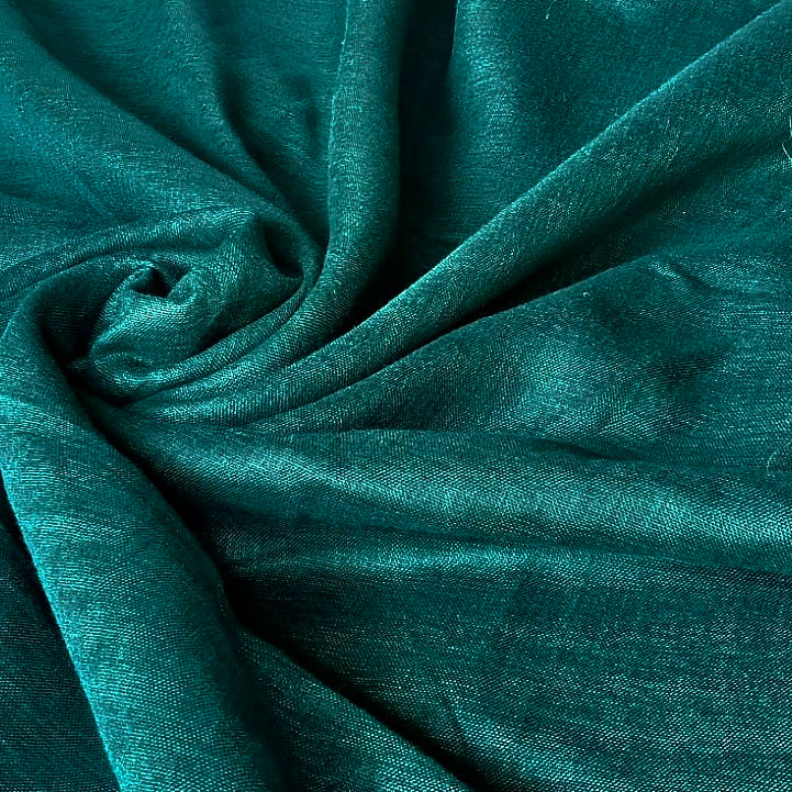 Premium Dark Teal Linen Fabric for Kurti Shirt and Dress | Soft Breathable Plain Linen Cloth | Boutique Quality Fabric