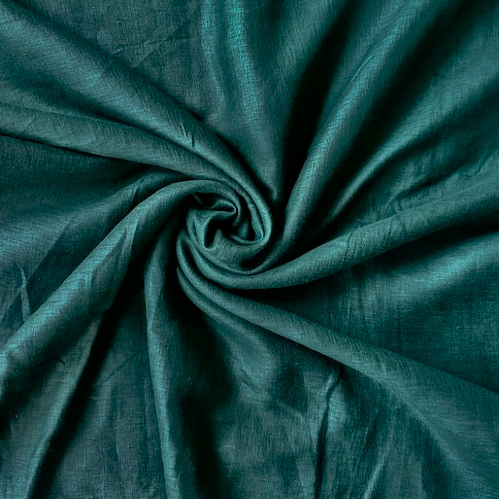 Premium Dark Teal Linen Fabric for Kurti Shirt and Dress | Soft Breathable Plain Linen Cloth | Boutique Quality Fabric