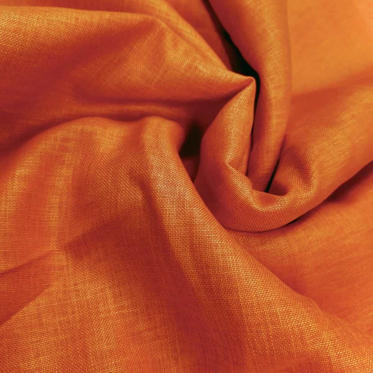 Orange Rust Premium Linen Fabric for Kurti, Blouse & Dress Material | Soft Breathable Linen Cloth