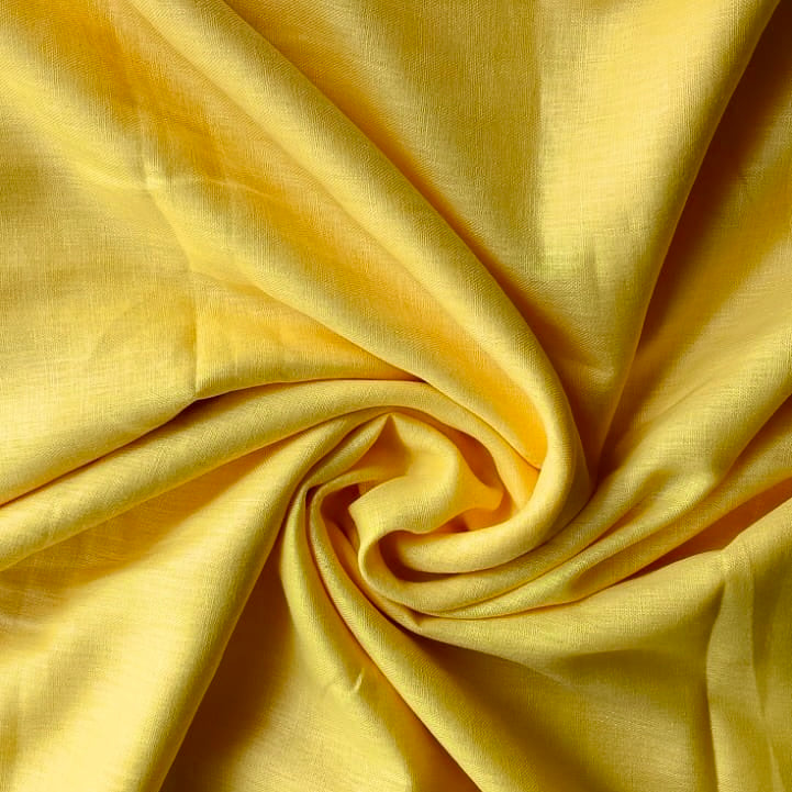 Sunshine Yellow Premium Linen Fabric for Kurti, Blouse & Dress Material | Soft Breathable Linen Cloth