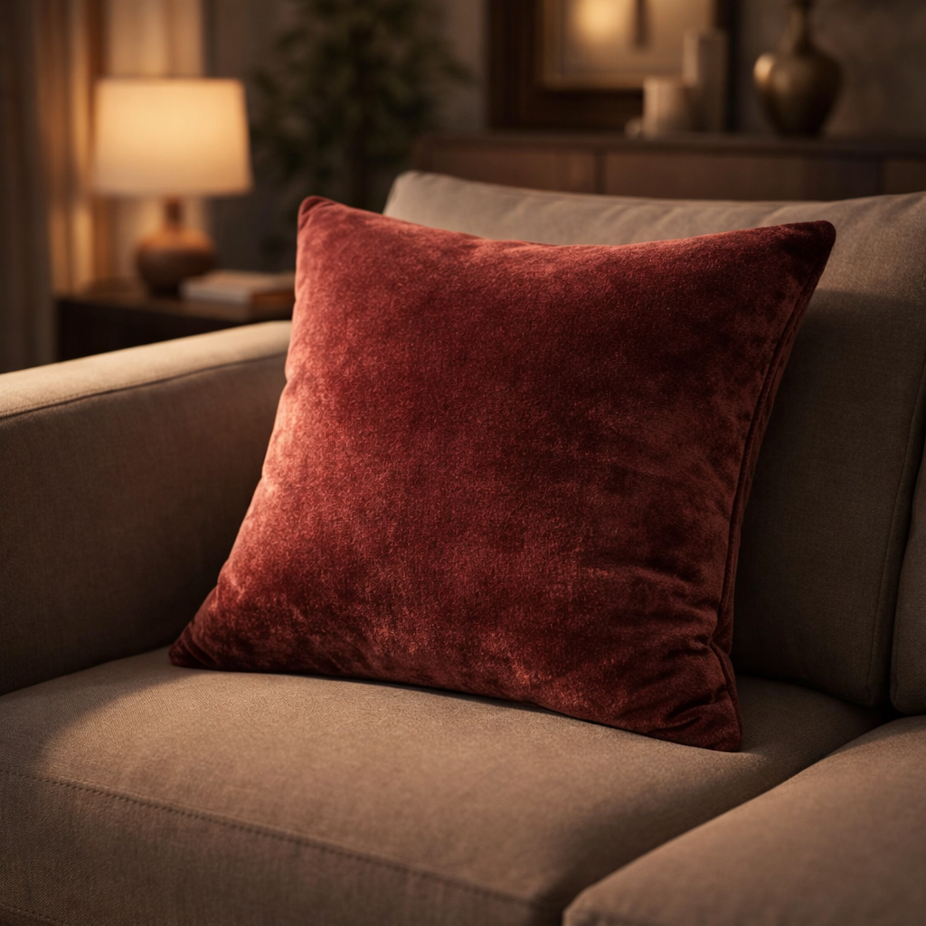 Rose Pink Plain Velvet Cushion for Sofa | Soft Premium Velvet Cushion Home Decor