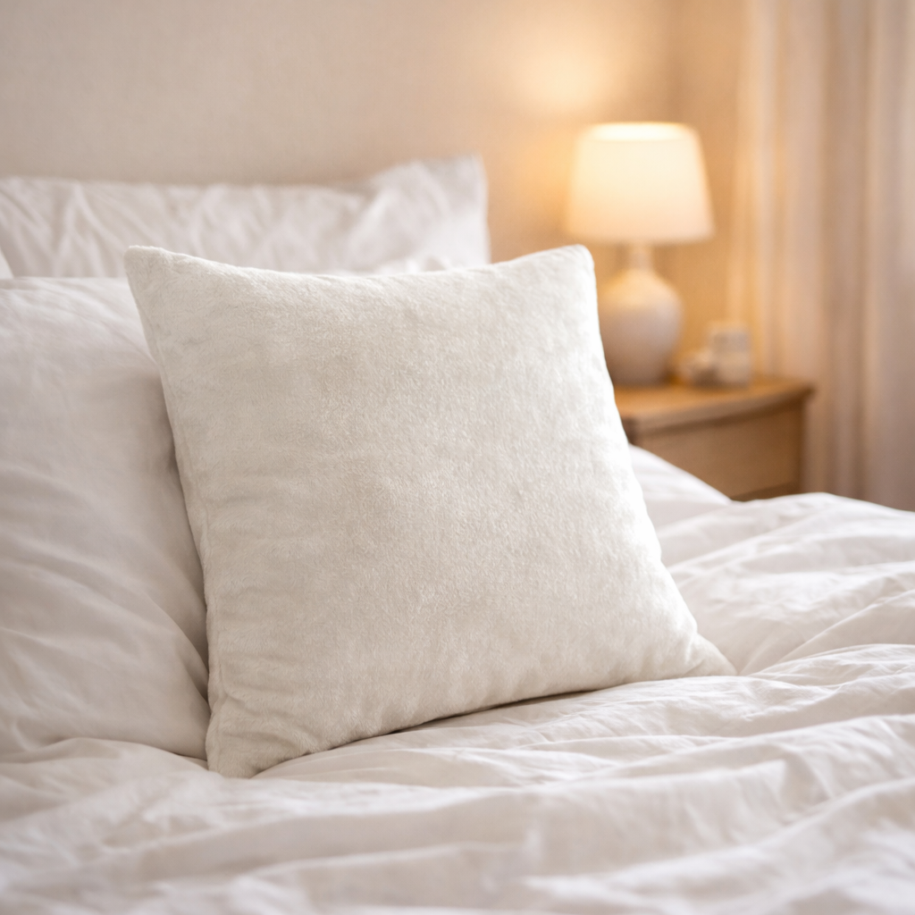 Cream Velvet Cushion | Soft Elegant Decorative Cushion