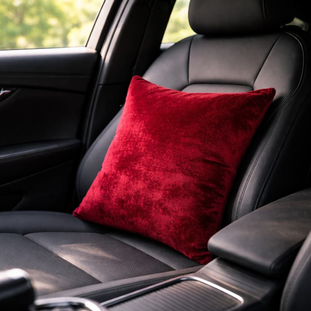 Elegant Maroon Velvet Cushion for Sofa & Living Room Decor