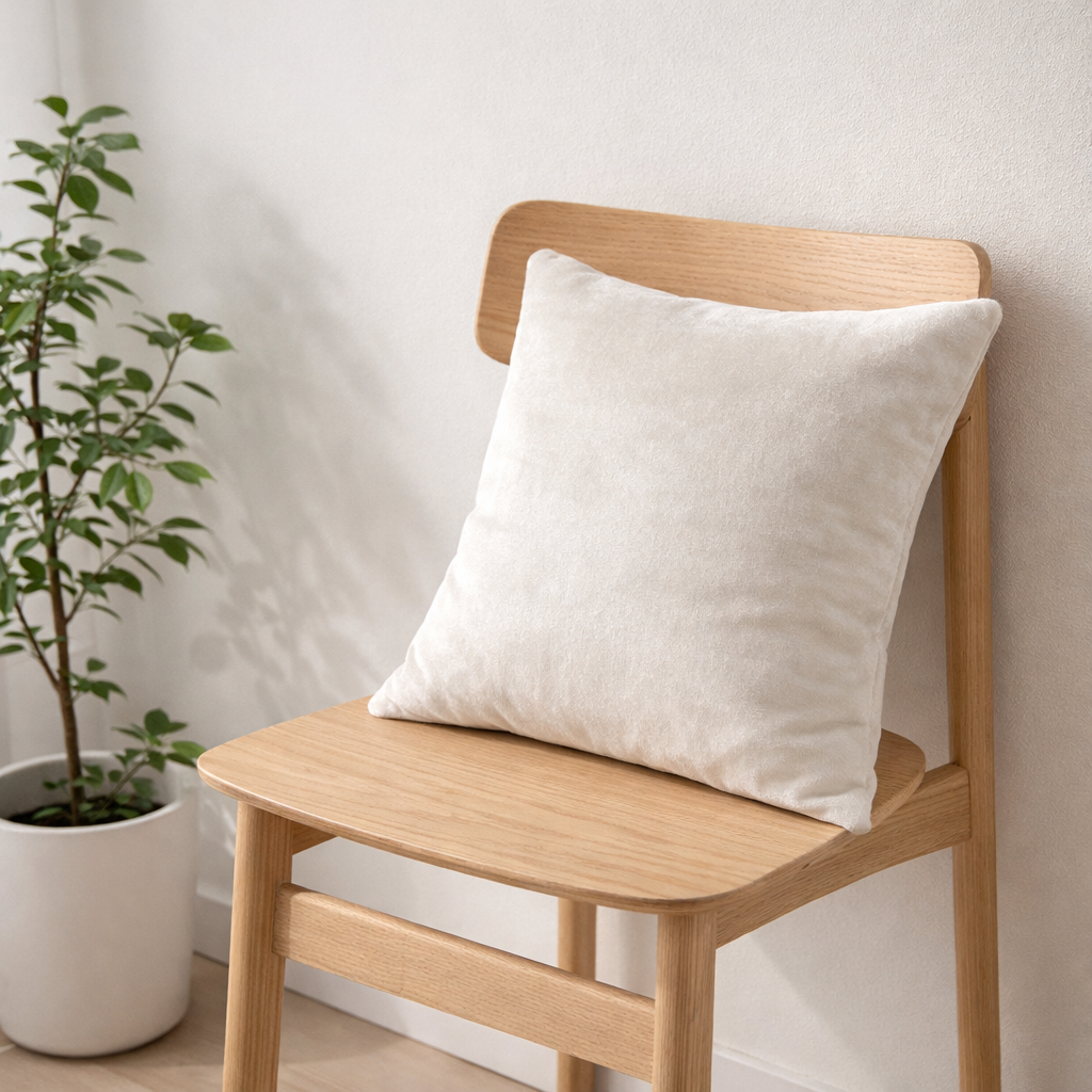 Cream Velvet Cushion | Soft Elegant Decorative Cushion