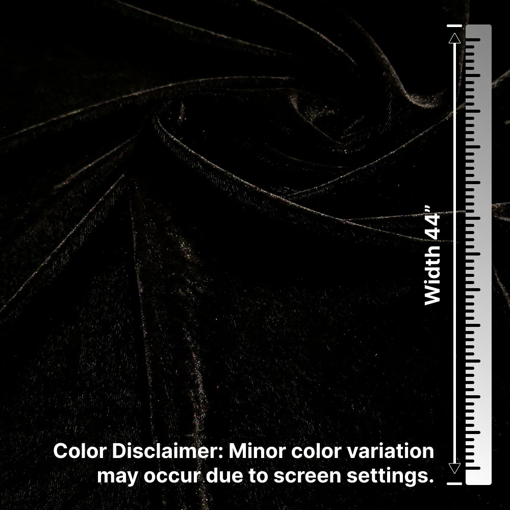 Plain Velvet Fabric Black – 1 Meter Unstitched Blouse Fabric | 44 Inch Width | 220 GSM
