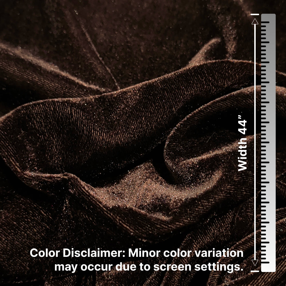 Plain Velvet Fabric Coffee – 1 Meter Unstitched Blouse Fabric | 44 Inch Width | 220 GSM