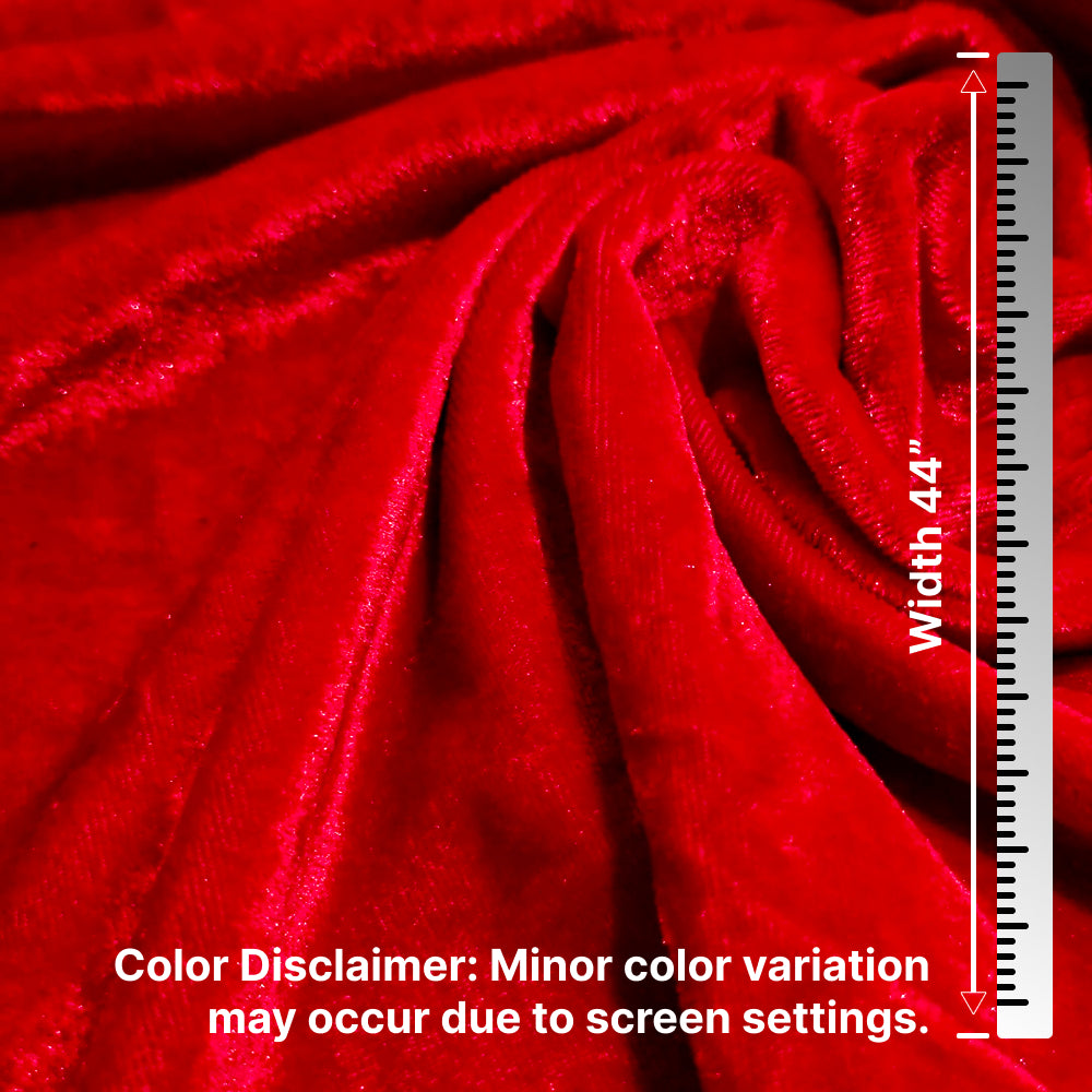 Solid Velvet Fabric for Blouse – Plain Unstitched Velvet Cloth – Red – 1 Meter