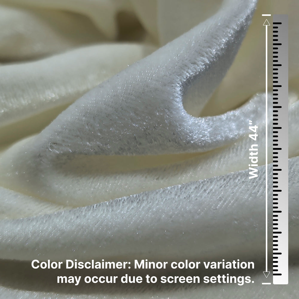 Plain Velvet Fabric Cream – 1 Meter Unstitched Blouse Fabric | 44 Inch Width | 220 GSM