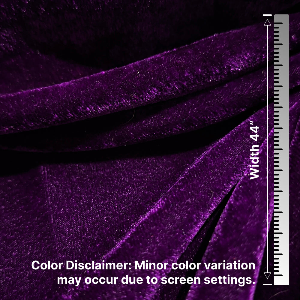 Solid Velvet Fabric for Blouse – Plain Unstitched Velvet Cloth – Purple – 1 Meter
