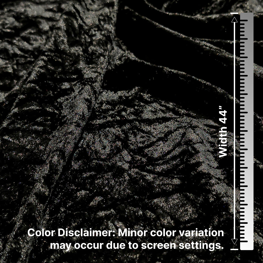 Black Crush Velvet Fabric – Premium Soft Texture | By Meter