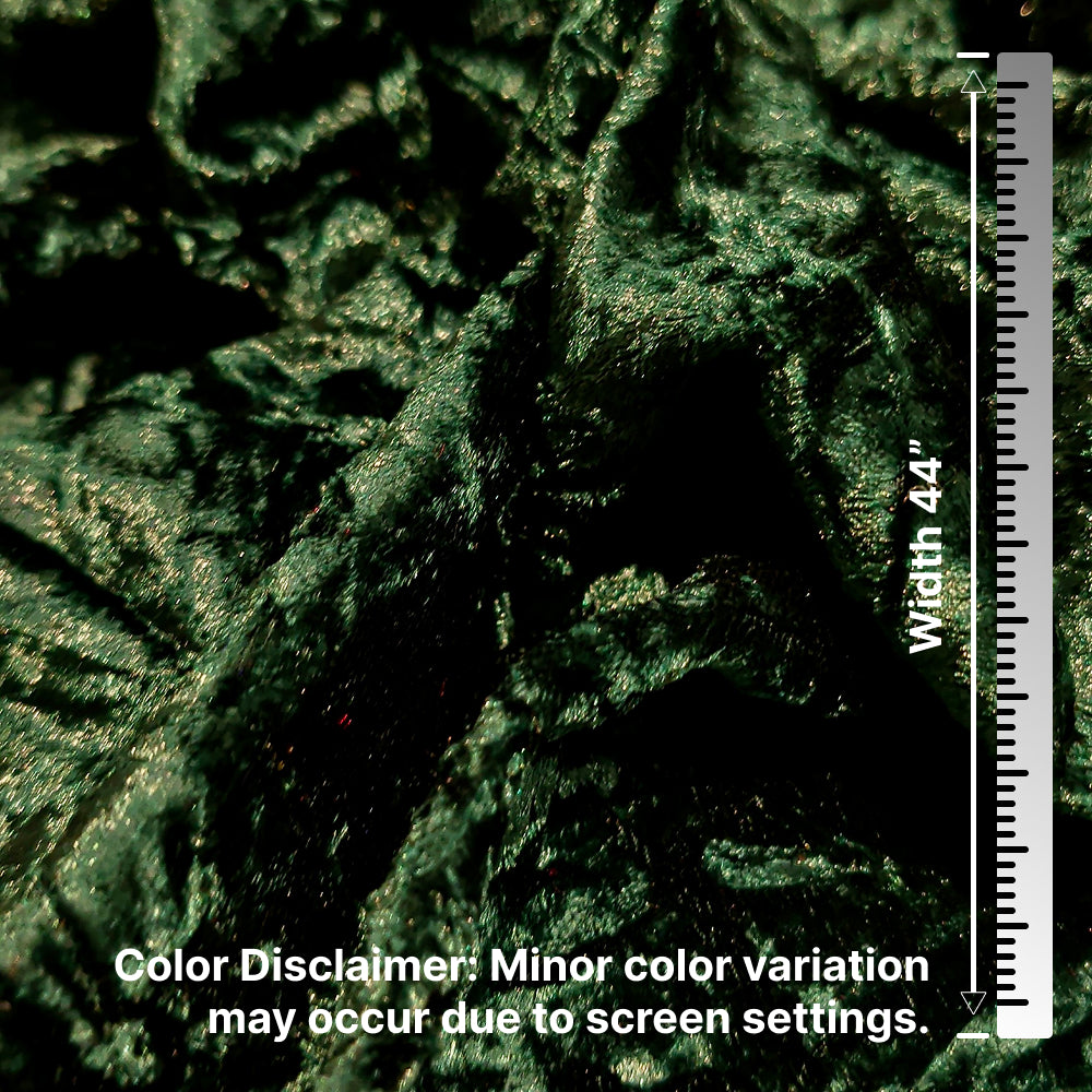 Green Crush Velvet Fabric – Premium Soft Texture | By Meter
