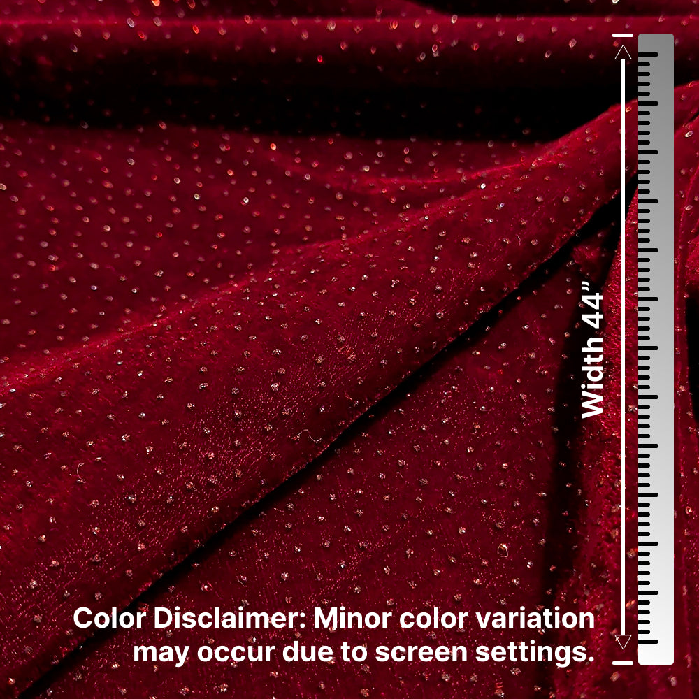 Maroon Sparkle Velvet Fabric – Premium Shimmer Finish | 1 Meter
