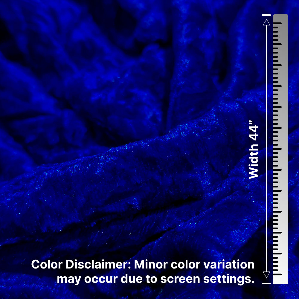 Royal Blue Crush Velvet Fabric – Premium Soft Texture | By Meter