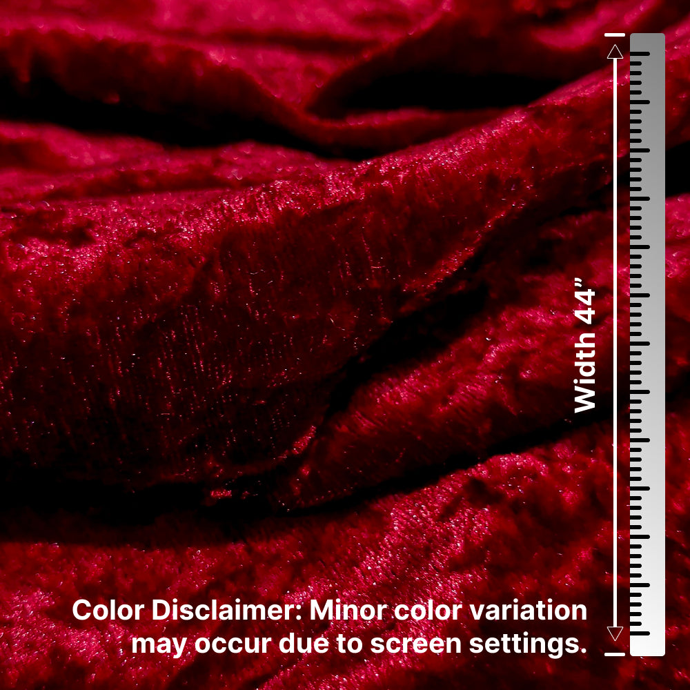 Maroon Crush Velvet Fabric – Premium Soft Texture | By Meter