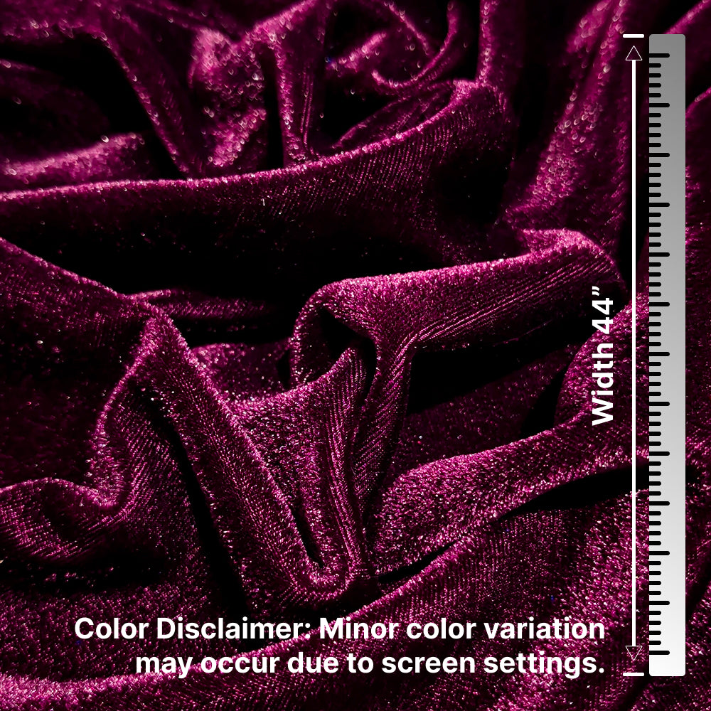 Solid Velvet Fabric for Blouse – Plain Unstitched Velvet Cloth – Wine – 1 Meter