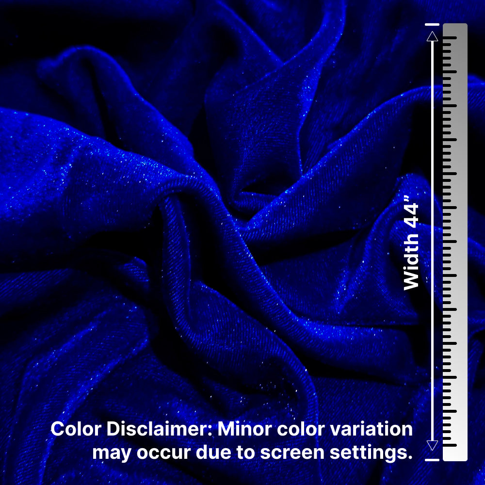 Solid Velvet Fabric for Blouse – Plain Unstitched Velvet Cloth – Royal Blue – 1 Meter