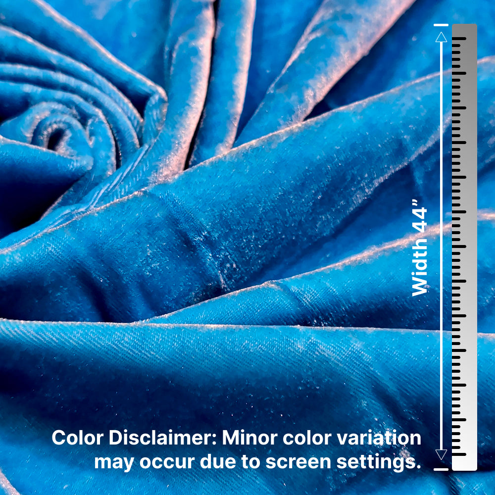 Solid Velvet Fabric for Blouse – Plain Unstitched Velvet Cloth – Sky Blue – 1 Meter