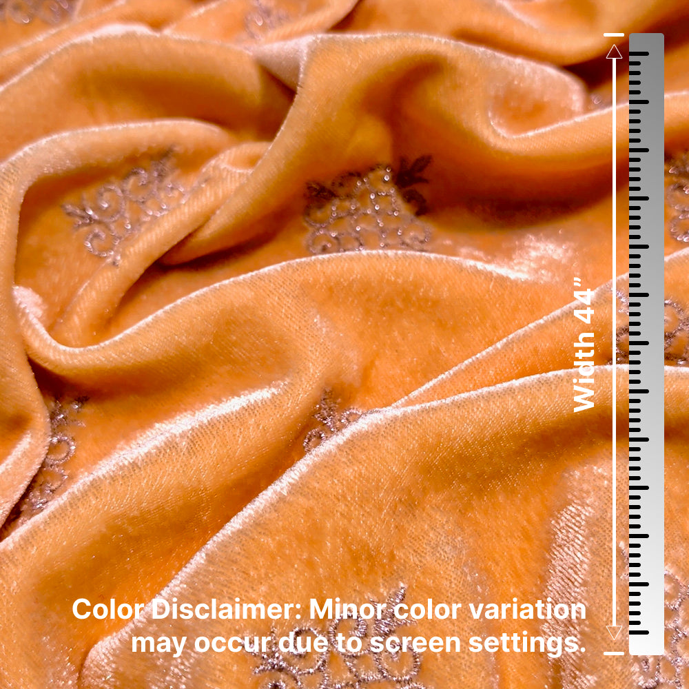 Gold Kite Embroidery Velvet Fabric – Designer Work | 1 Meter