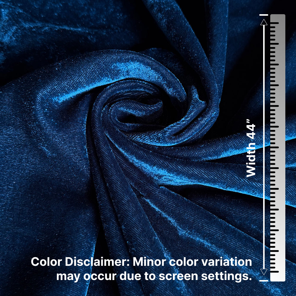 Solid Velvet Fabric for Blouse – Plain Unstitched Velvet Cloth – Midnight Blue – 1 Meter