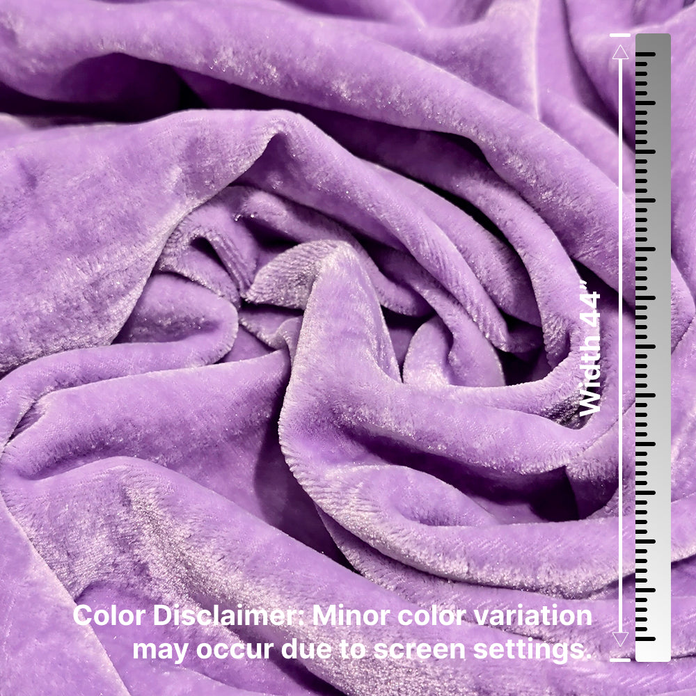 Plain Velvet Fabric Lavender – 1 Meter Unstitched Blouse Fabric | 44 Inch Width | 220 GSM