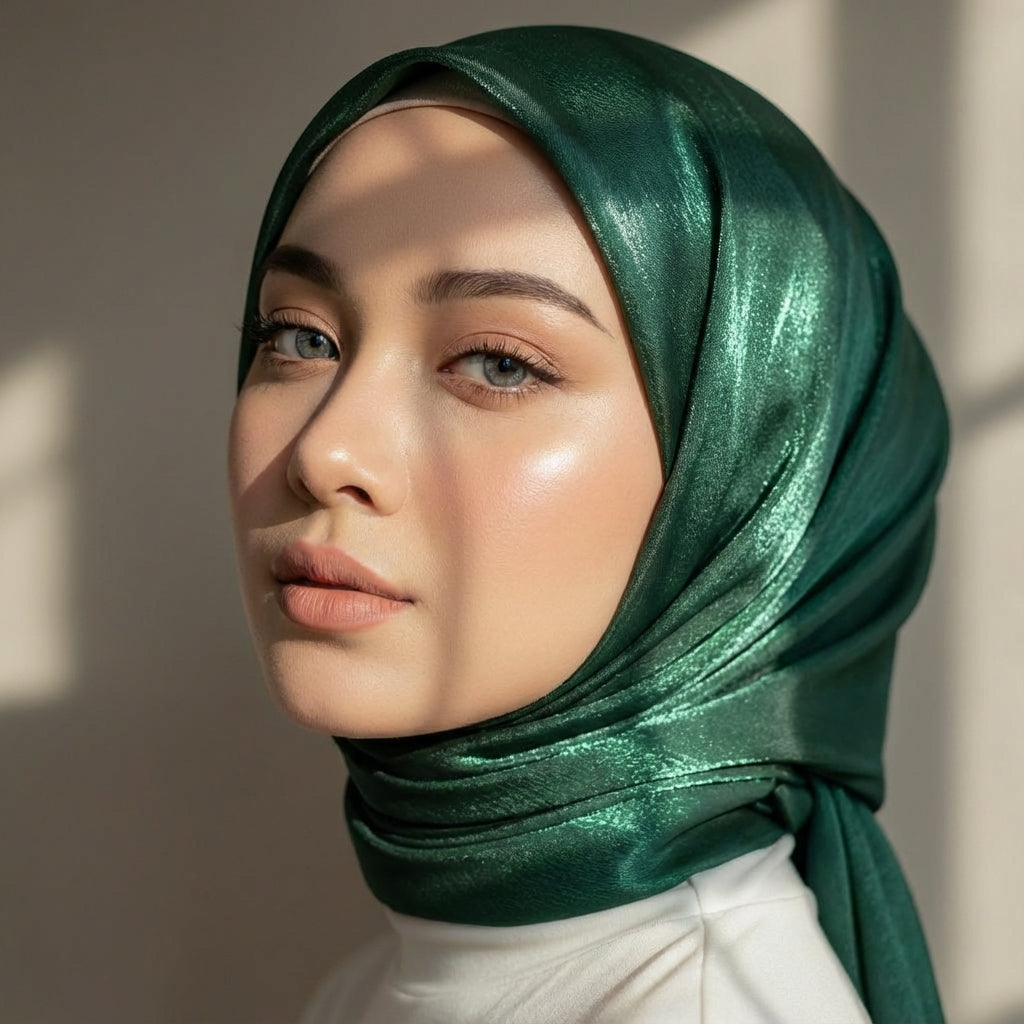 Premium Bottle Green Hijab – 2.50 Meter Elegant Modest Scarf for Daily & Occasion Wear