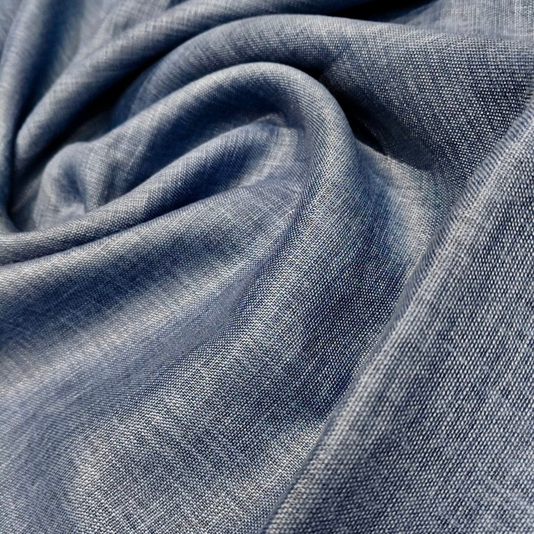 Premium Steel Blue Linen Fabric for Kurti Shirt and Dress | Soft Breathable Plain Linen Cloth | Boutique Quality Fabric