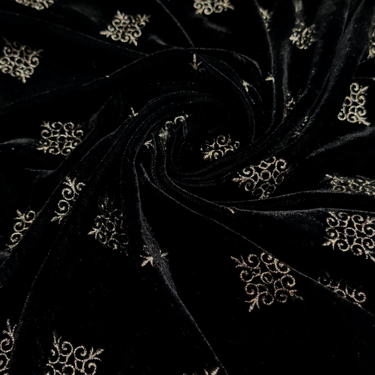 Premium Embroidery Velvet Fabric for Blouse, Lehenga, Gown & Designer Wear | 44 Inch Width | 200–220 GSM | Multiple Colors Available
