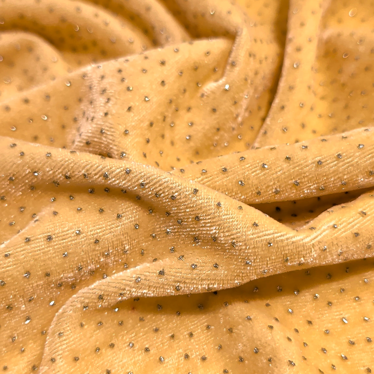 Gold Sparkle Velvet Fabric – Premium Shimmer Finish | 1 Meter