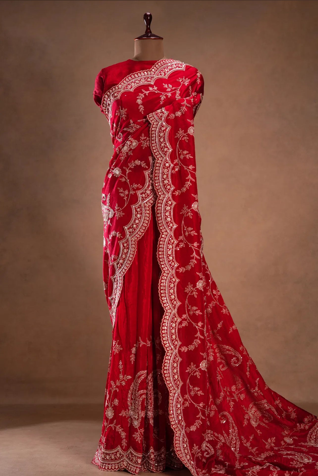 fandy satin silk saree with sequins multicolor thread embroidery