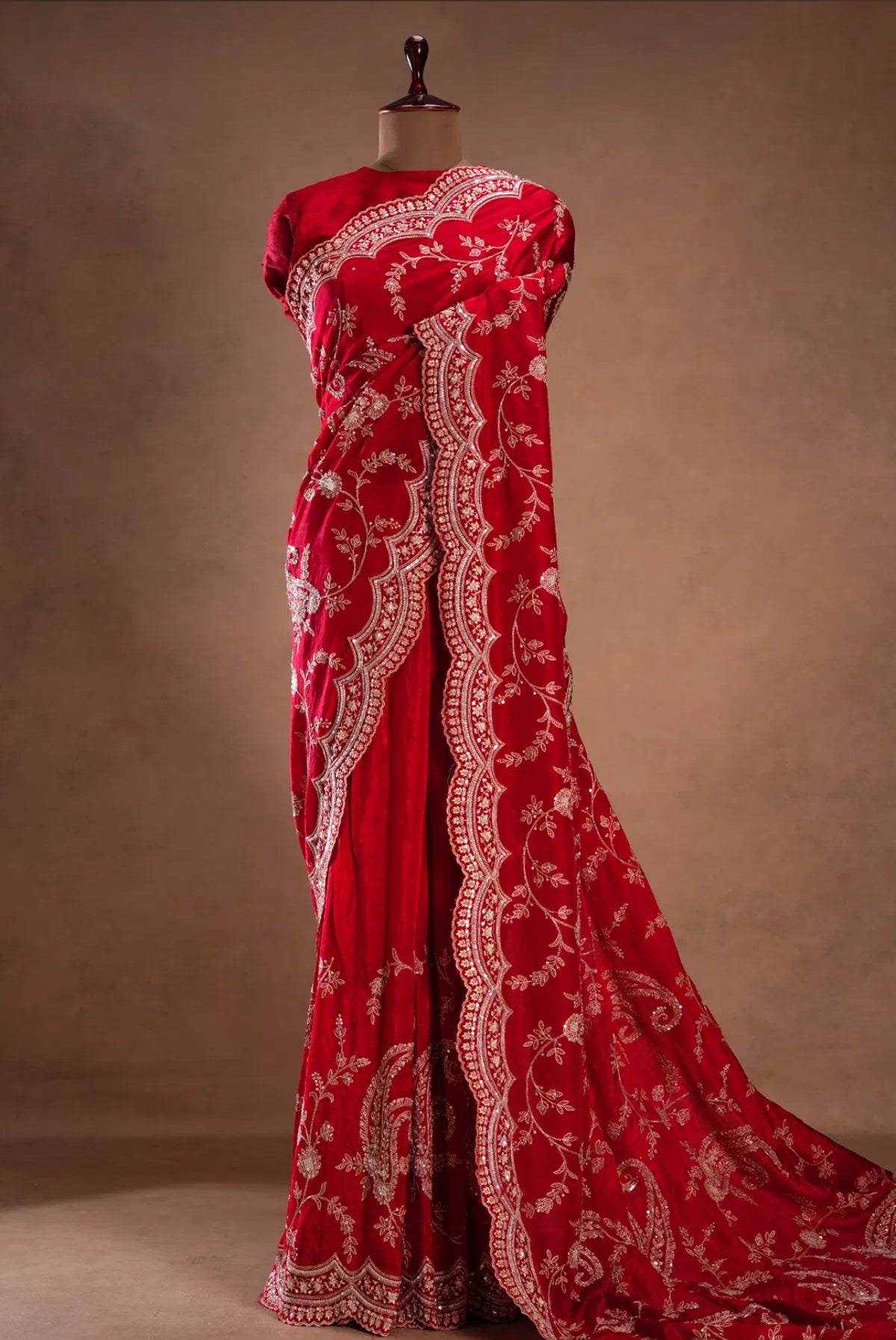 fandy satin silk saree with sequins multicolor thread embroidery