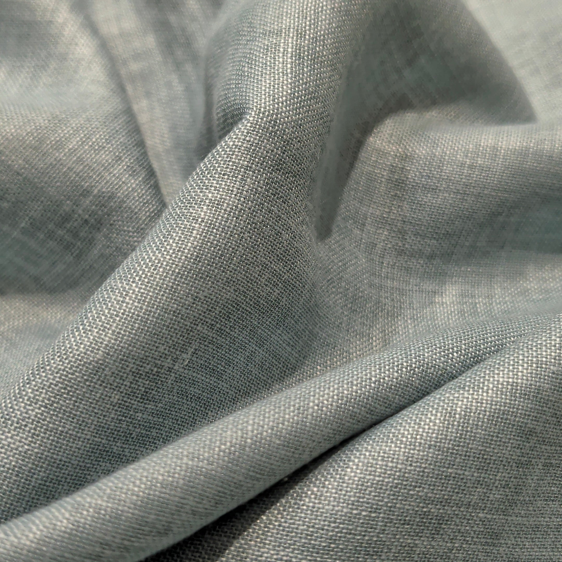 Aqua Blue Premium Linen Fabric for Kurti, Blouse & Dress Material | Soft Breathable Linen Cloth