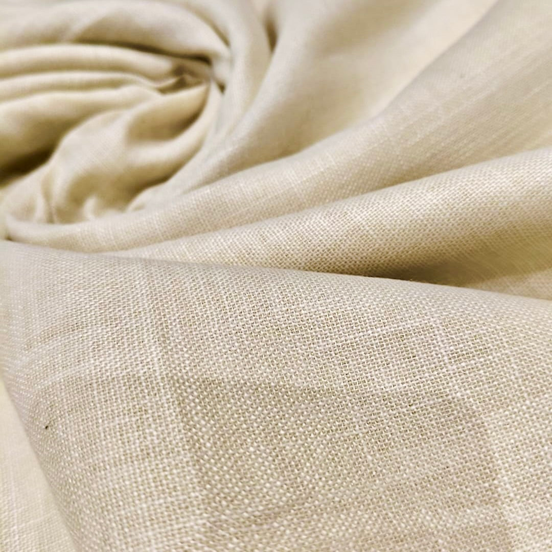 Premium Ivory Cream Linen Fabric for Kurti Shirt and Dress | Soft Breathable Plain Linen Cloth | Boutique Quality Fabric