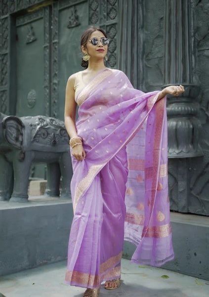 Radiant Grace Banarasi Soft Silk Saree with Gold Zari – Colour 9