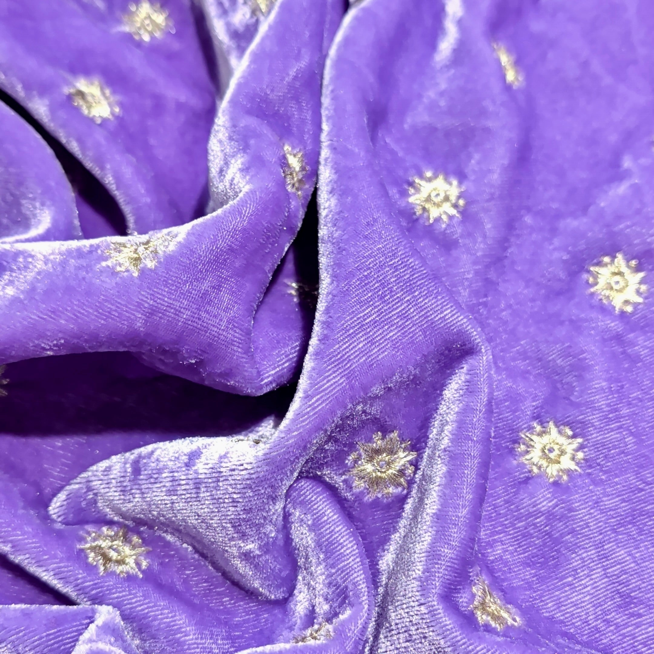 Star Butti Embroidery Fabric 1 Meter | Premium Designer Embroidered Cloth for Kurti, Blouse & Craft Use