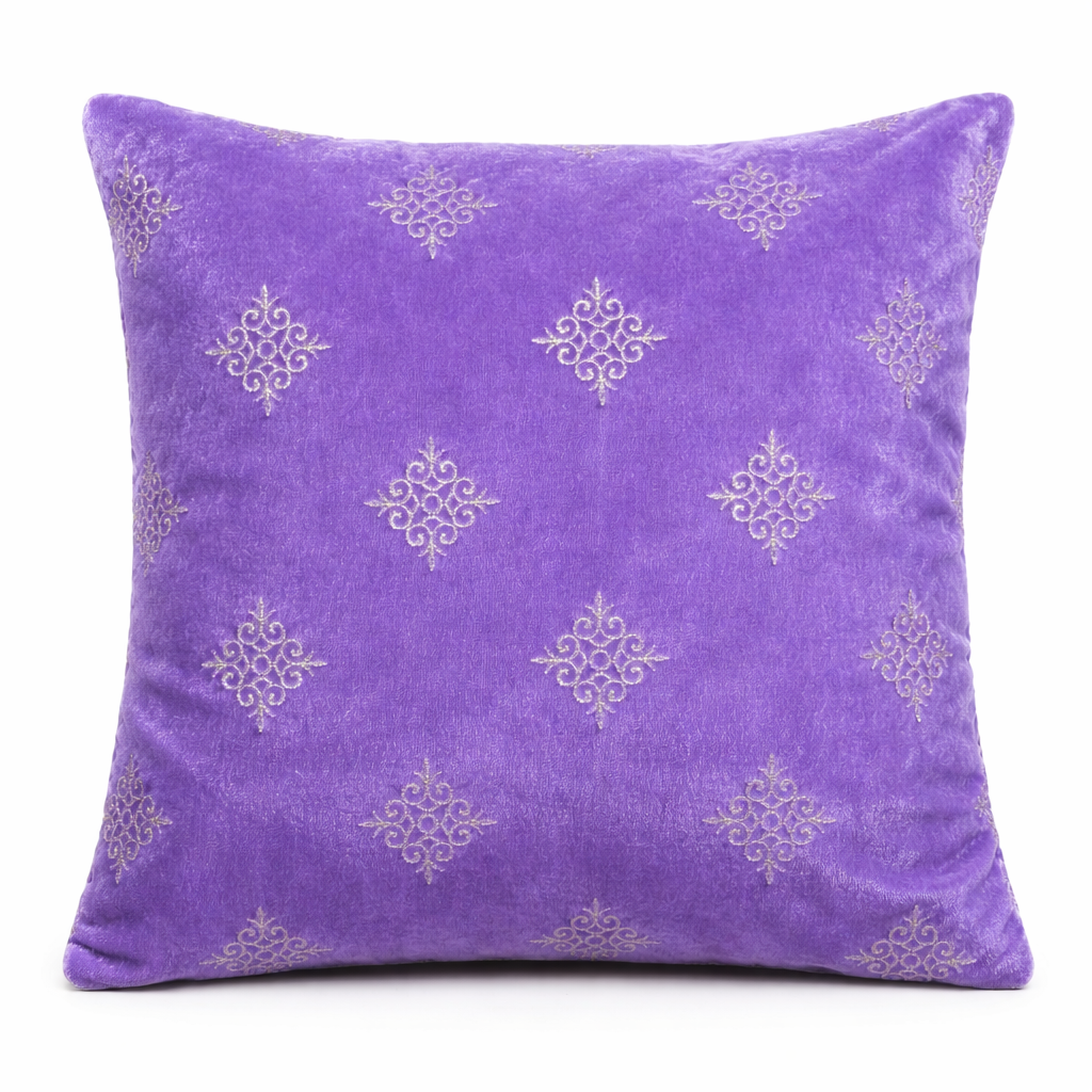 Lavender Kite Embroidery Velvet Fabric – Designer Work | 1 Meter