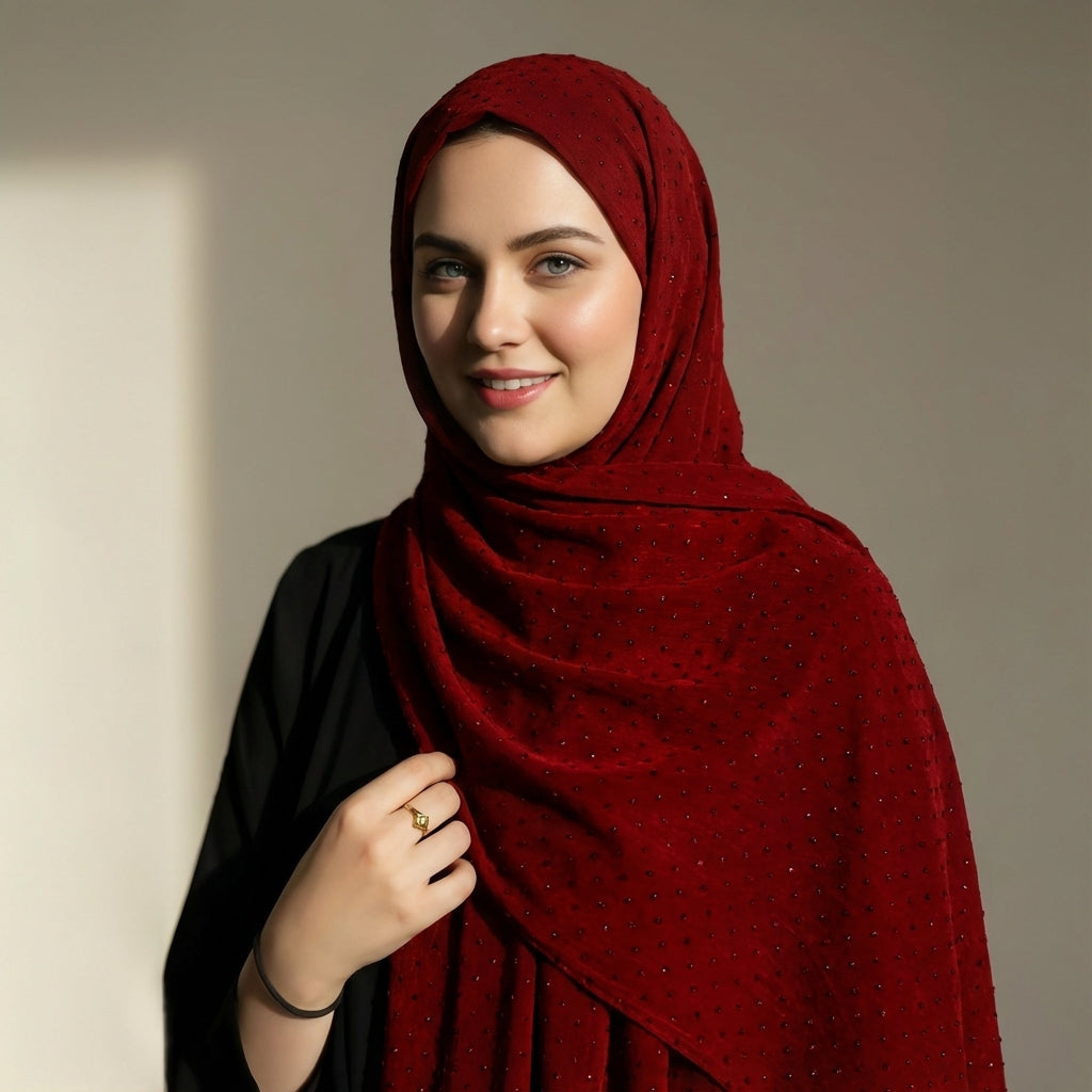 Sparkal Velvet Hijab – Premium Soft Velvet Modest Scarf for Women